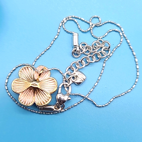 Brighton "PETAL PUSHER" Enamel Flower Pendant w/ Swarovski Crystal Center Pistil - Picture 4 of 9